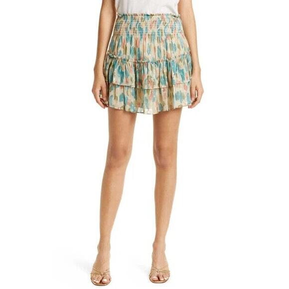 Ramy Brook Dresses & Skirts - Ramy Brook Corina Tiered Skirt Womens Size S Multicolor Smocked Mini High Waist
